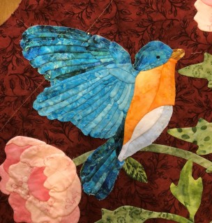 Figure 10 Basted unit applique of bluebird